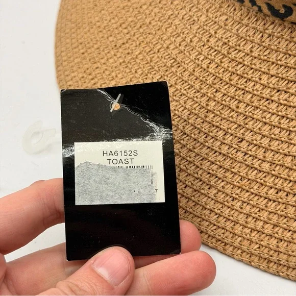 Magid Hats Paper Straw Convertible Sun Hat with Leopard Print Band - Picture 8 of 8